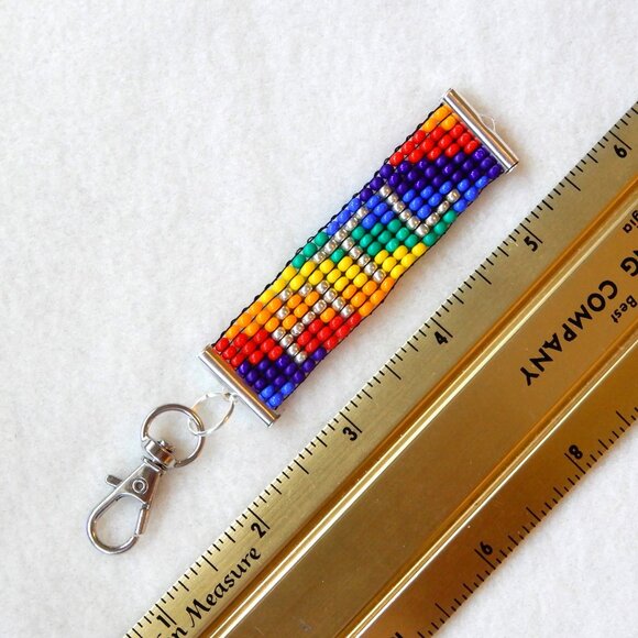ATL Atlanta Pride rainbow bead keychain, handmade, 30% to charity - Picture 4 of 4